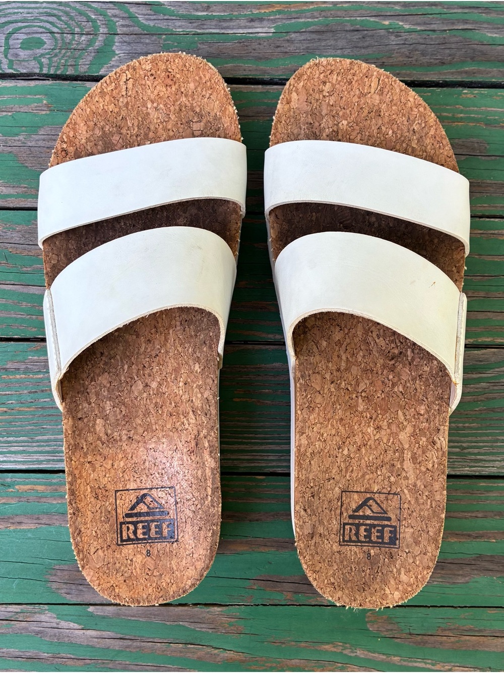 Reef Womens Cushion Vista Hi Sandals White Sz 8 Platform Slide Comfort